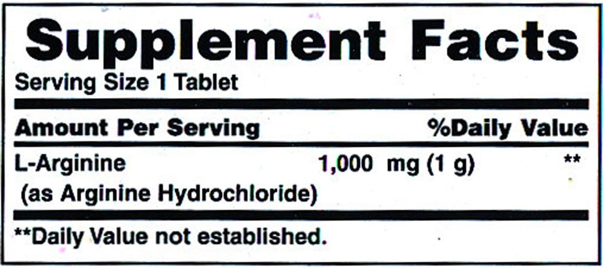Nature's Bounty L Arginine 1000 Mg. Nature's Bounty L-Arginine 1000 mg, 50 Tablets