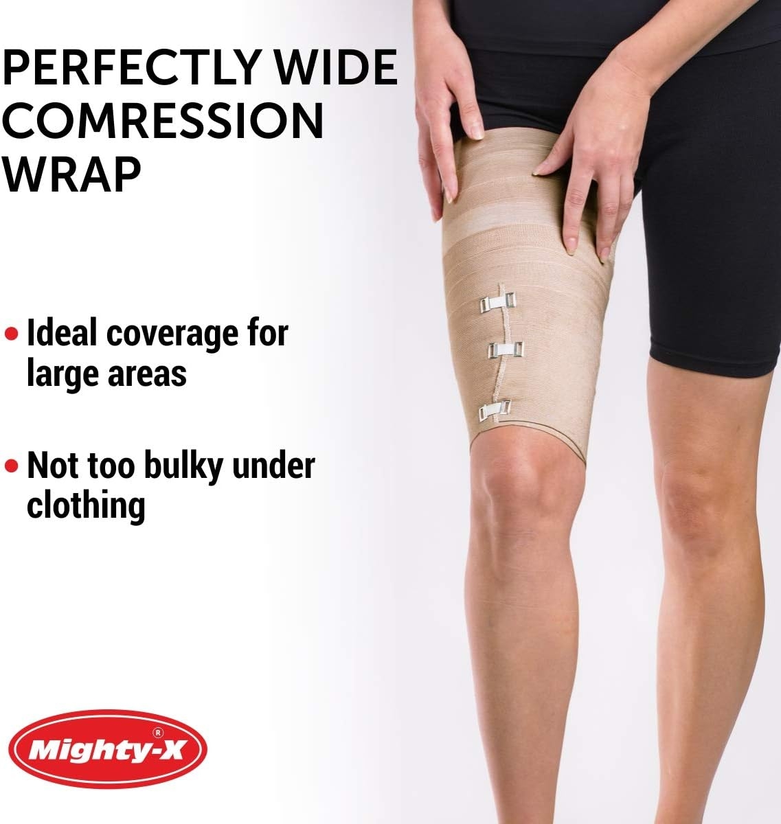 Premium Elastic Bandage Wrap - 2 Pack + 18 Extra Clips - Wide (6 inch) Compression Bandage - Stretches up to 15ft in Length