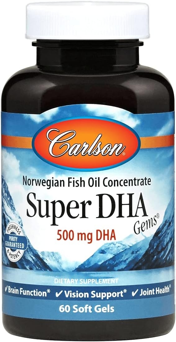 Carlson Super Dha Gems, 500 mg of DHA, 60 Softgels