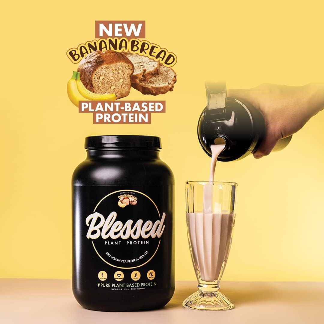 BLESSED Plant Based Protein Powder – 23 Grams, All Natural Vegan Friendly Pea Protein Powder, Gluten Free, Dairy Free & Soy Free, 15 Serves (Blueberry Pie)