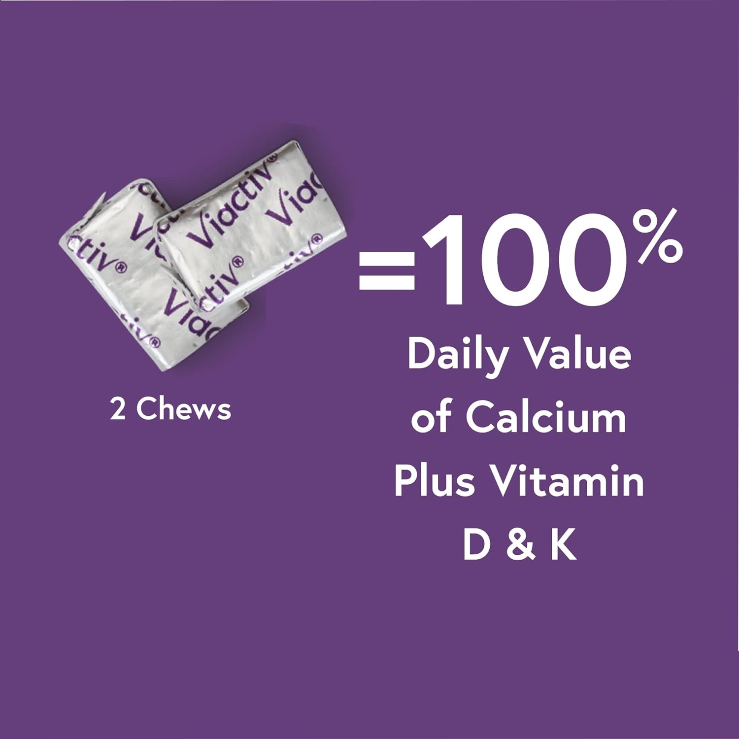 Viactiv Calcium Plus Vitamin D Supplement Soft Chews, Brown, Milk Chocolate, 180 Count