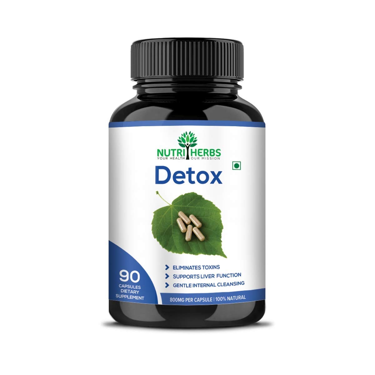 Ifra Nutriherbs Detox(Natural Cleanser & Metabolism Enhancer) 800 Mg 90 Capsules 100% Natural & Pure(Pack of 1)