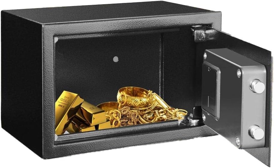 Safe and Lock Box - Safe Box, Safes And Lock Boxes, Money Box, Safety Boxes for Home, Digital Safe Box, Steel Alloy Drop Safe, Includes Keys- SereneLife SLSFE14