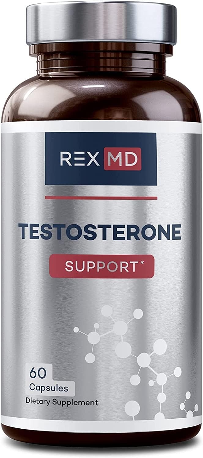 REX MD Testosterone Support Supplement for Men | Formulated to Help Support Energy, Stamina, Performance | Natural Ingredients Including Fenugreek Help Support Body's Testosterone Levels, 3 Pack!