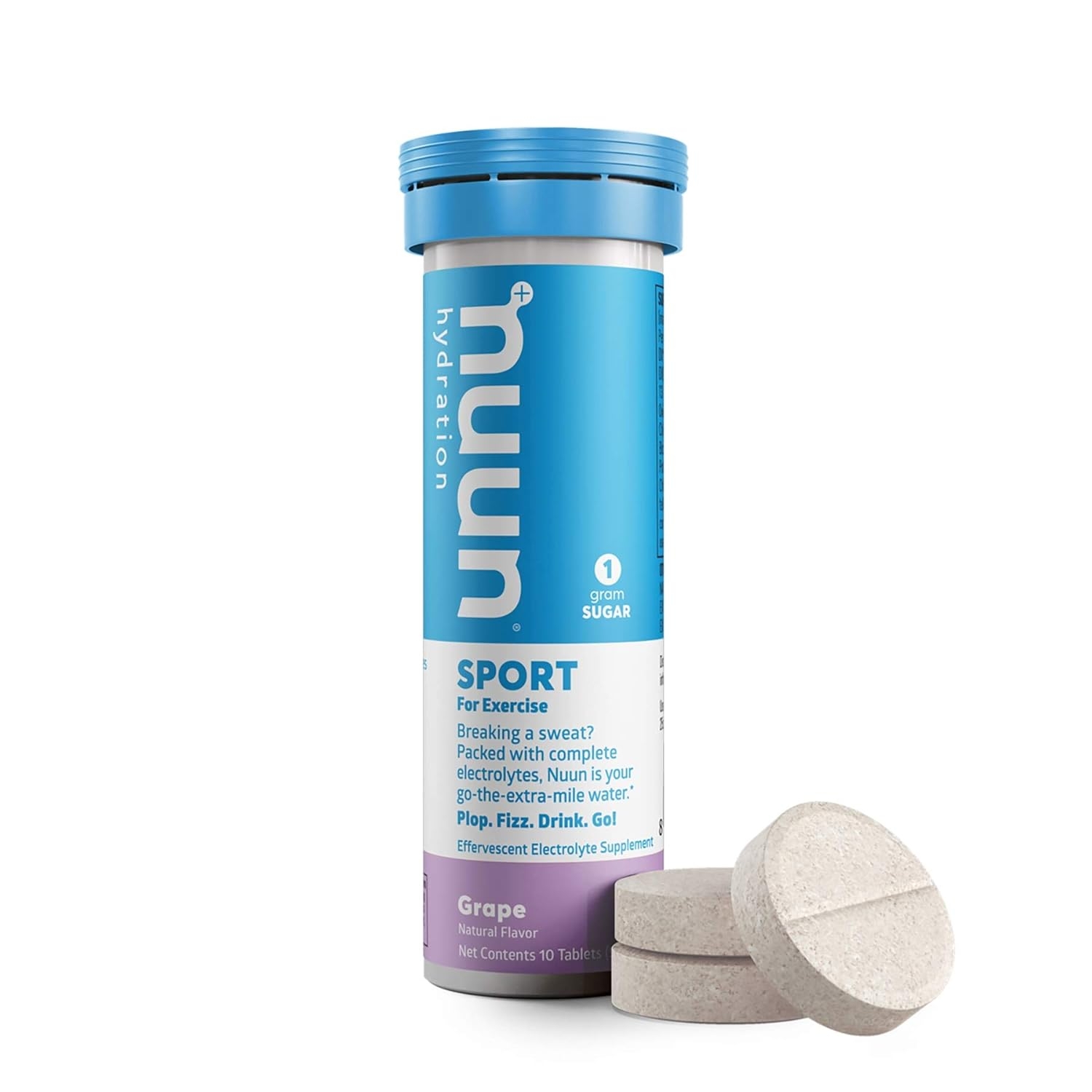Nuun Active: Grape Electrolyte Enhanced Hydration Tablets (3 Tubes of 10 Tabs)