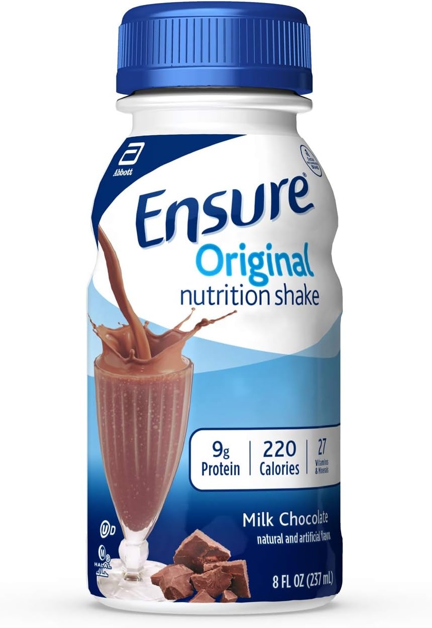 Ensure Original Nutrition Shake with 9 grams of protein, Meal Replacement Shakes, Milk Chocolate, 8 fl oz, 24 Count