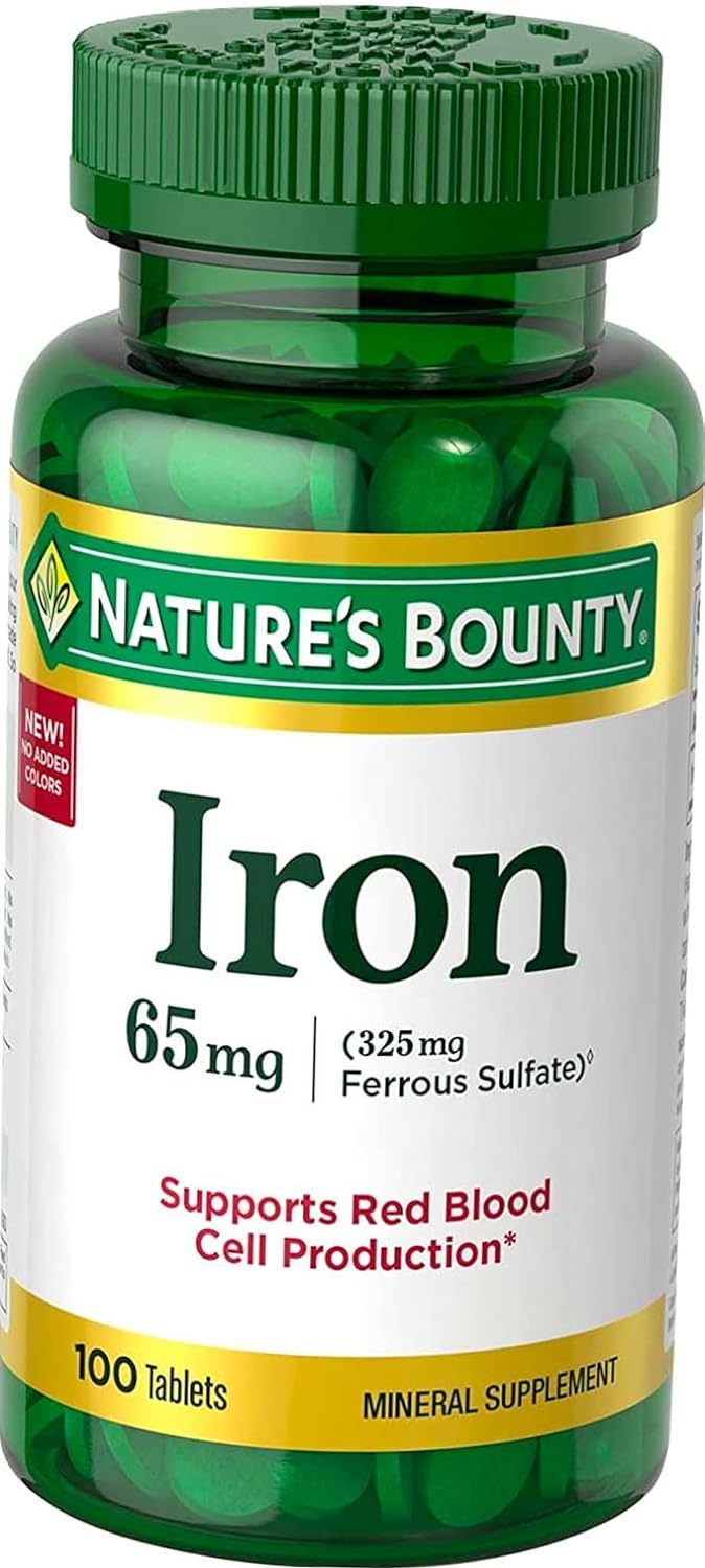 Iron 65 Mg, (325 mg Ferrous Sulfate), 100 Tablets
