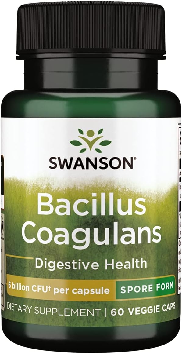 Swanson Bacillus Coagulans (Lactobacillus Sporogenes) - Probiotic Supplement Supporting Digestive Health with 6 Billion CFU - Natural GI Health Support - (60 Veggie Capsules)