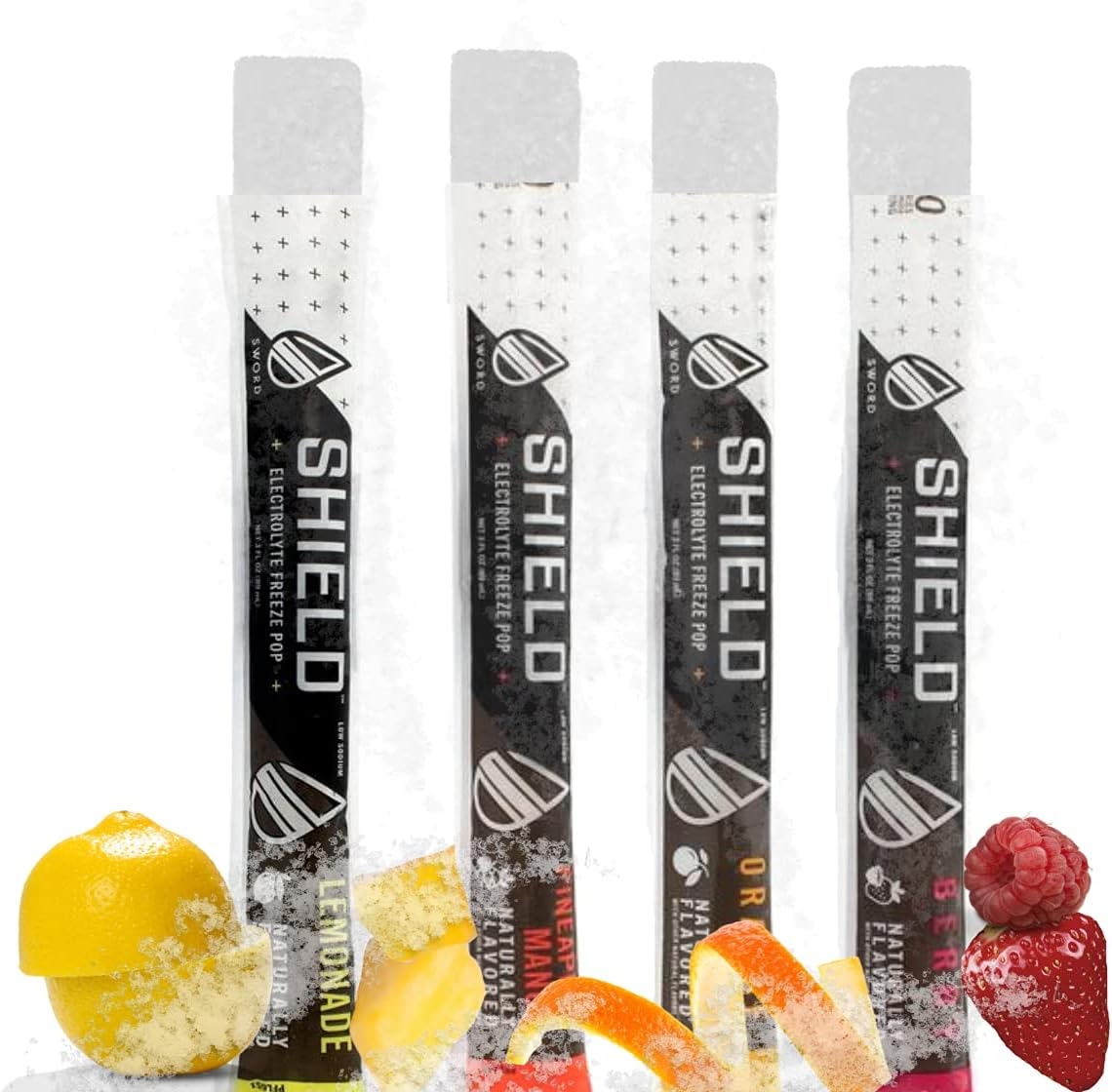 Shield by Sword Performance Freezer Pops Assorted, 36 PK, Electrolytes, Low Sugar, Scientifically Balanced, Great Tasting Cooling Hydration