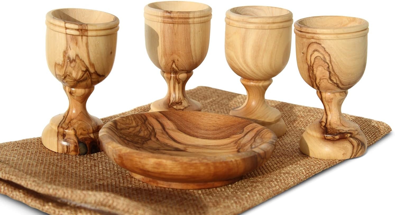 4 Cup Set [Small, Olive Wood Tray]