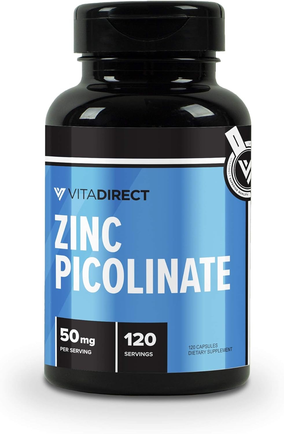 VitaDirect Premium Zinc Picolinate Capsules 50mg, 120 Capsules - 120 ...