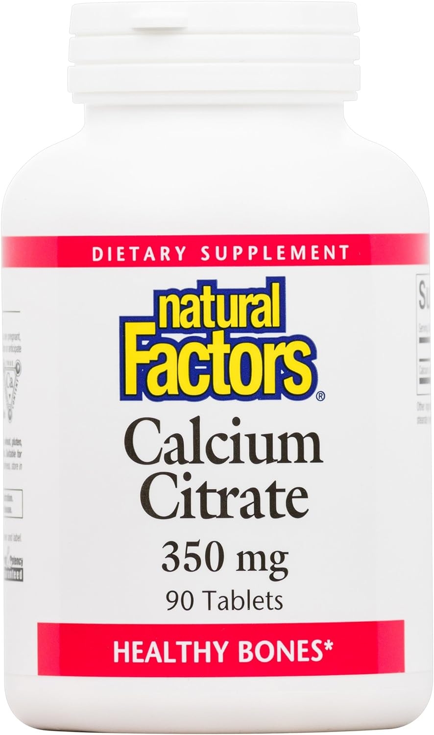 Natural Factors, Calcium Citrate, Helps Maintain Strong Bones and Teeth, 90 tablets (90 servings)