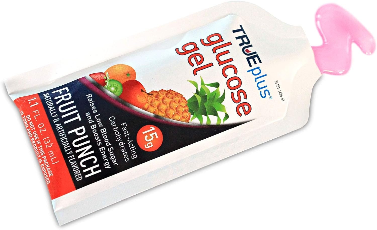 TRUEplus® Glucose Gel, Fruit Punch Flavor - Gel Pouch - 12 Pack