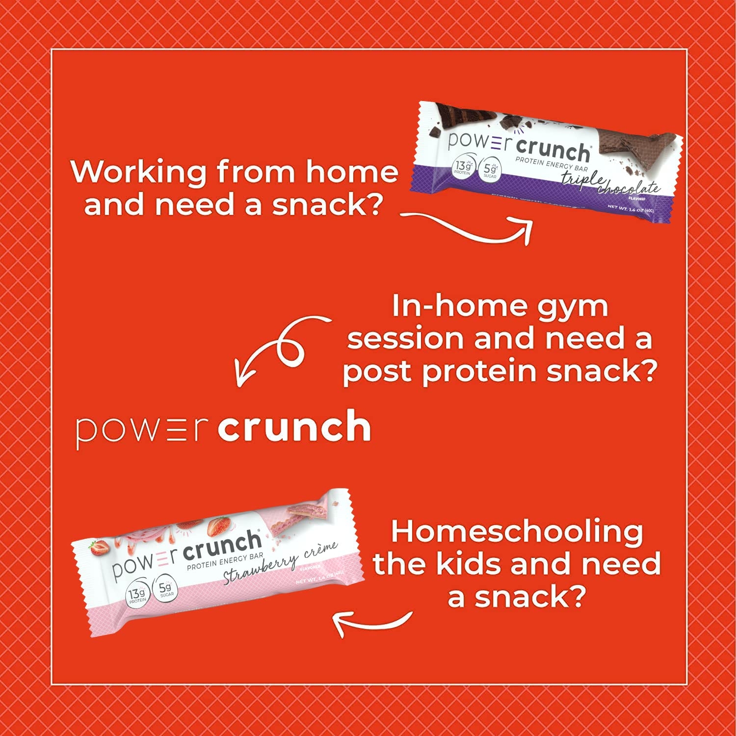 Power Crunch Whey Protein Bars, High Protein Snacks with Delicious Taste, Cookies and Crème, 1.4 Ounce (12 Count)