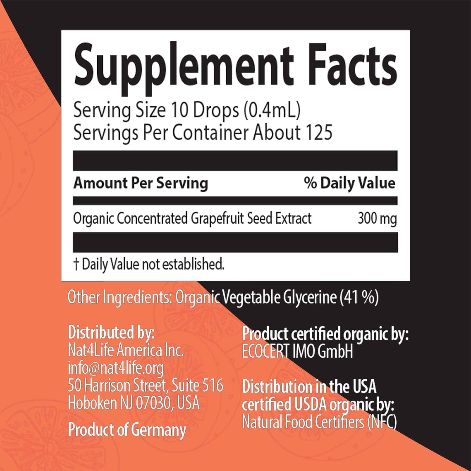 Naturity Organic Grapefruit Seed Extract Supplement - 300mg Grapefruit Seed Extract/Serving, 41 Servings per Bottle - Pure GSE Liquid Concentrate, 1.7 fl oz (50ml)