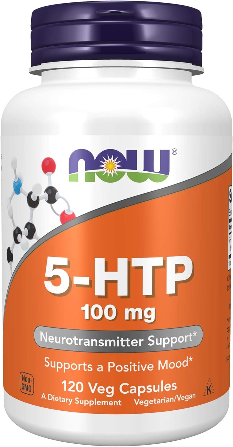 NOW Supplements, 5-HTP (5-hydroxytryptophan) 100 mg, Neurotransmitter Support, 120 Veg Capsules