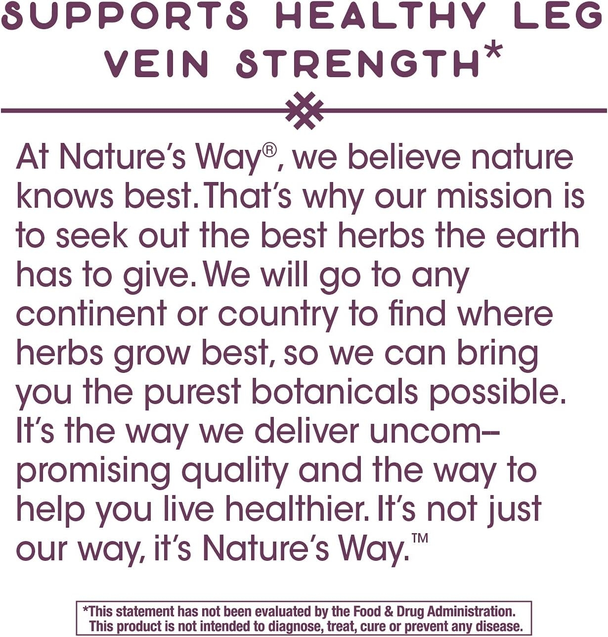 Nature's Way Leg Veins Support Blend*; with 6-Herb Blend; Vegan; 60 Vegan Capsules