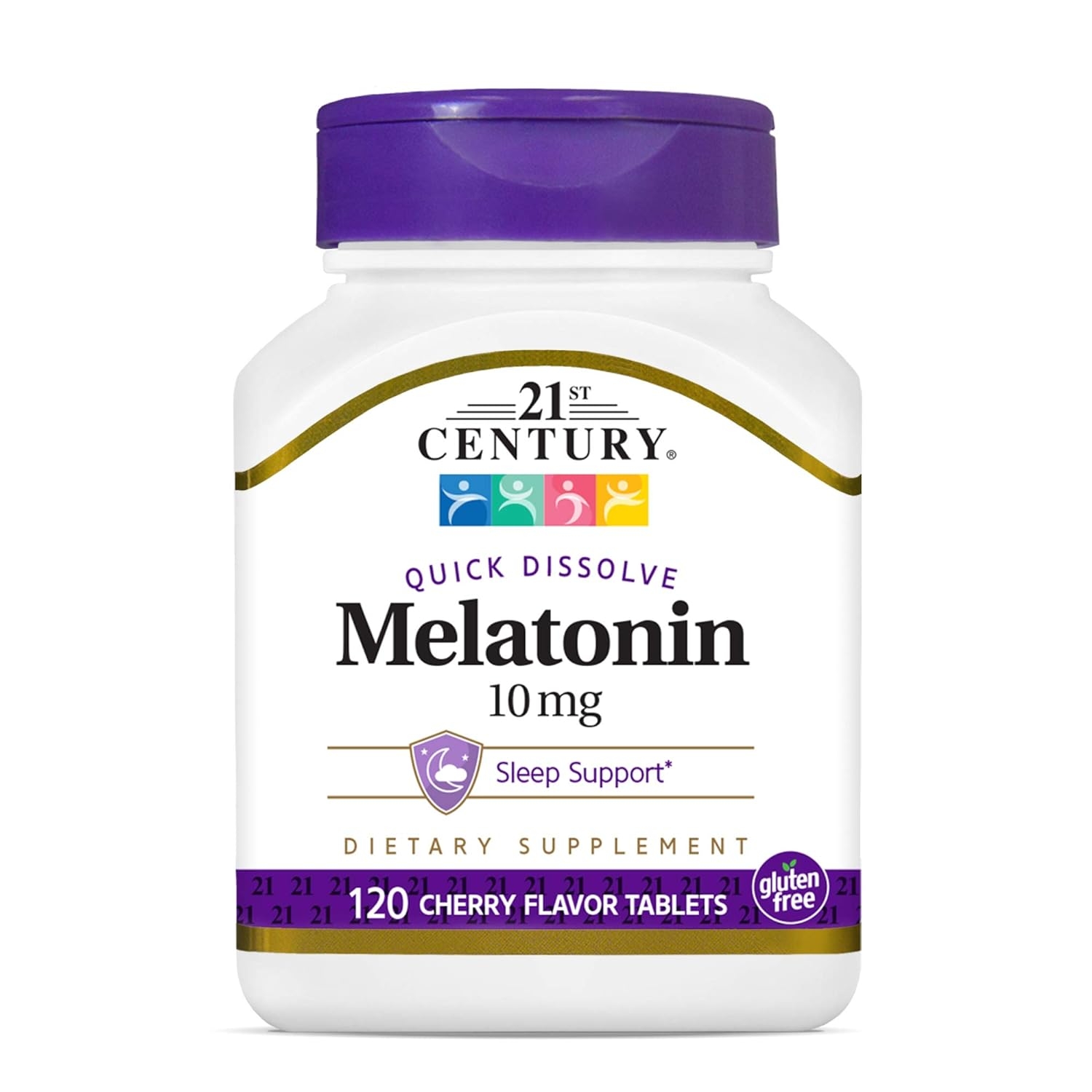 21st Century, Melatonin Quick Dissolve Tablets 10 mg, White, Cherry, 120 Count