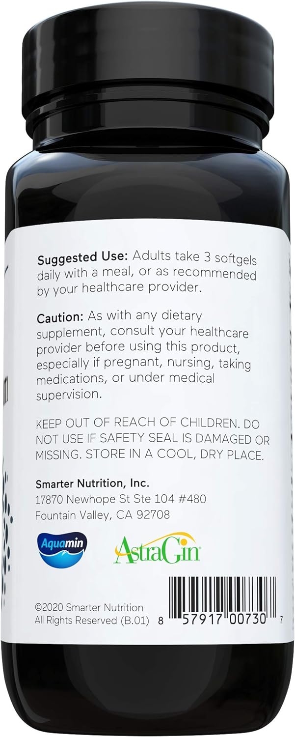 Smarter Magnesium Softgels – Highly Concentrated, Bioavailable Magnesium from Salt Water with No Laxative Effect – Combined with Avocado Oil and AstraGin for Enhanced Absorption (30 Servings)