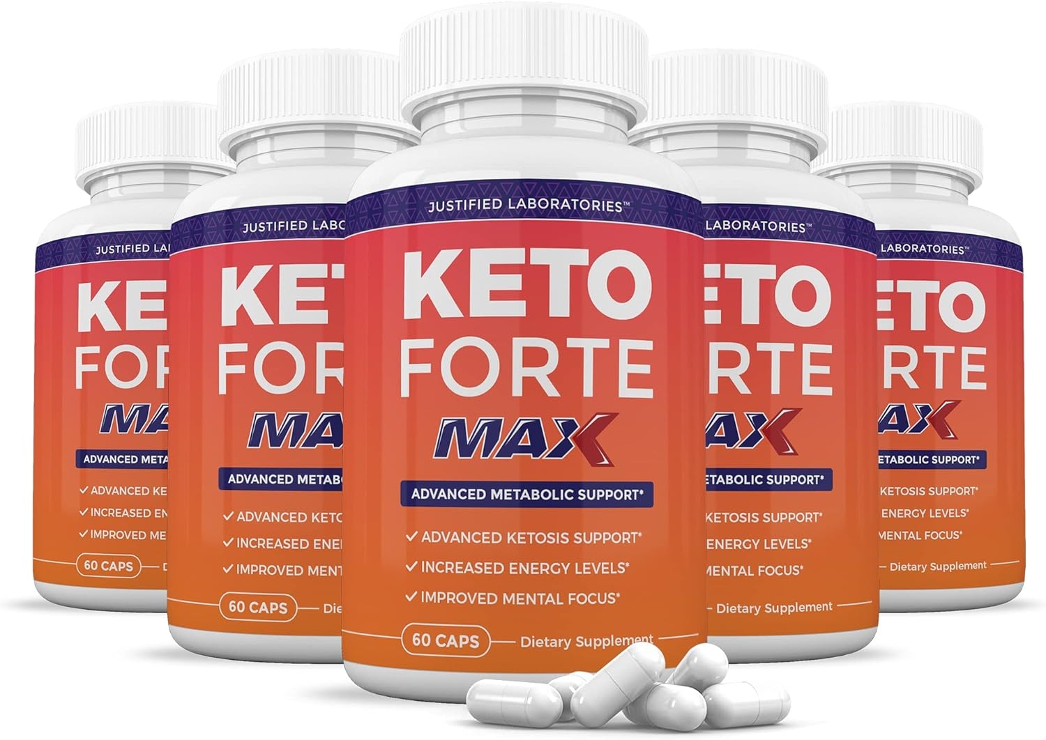 (5 Pack) Keto Forte Max 1200MG Pills Includes Apple Cider Vinegar goBHB Strong Exogenous Ketones Advanced Ketogenic Supplement Ketosis Support for Men Women 300 Capsules