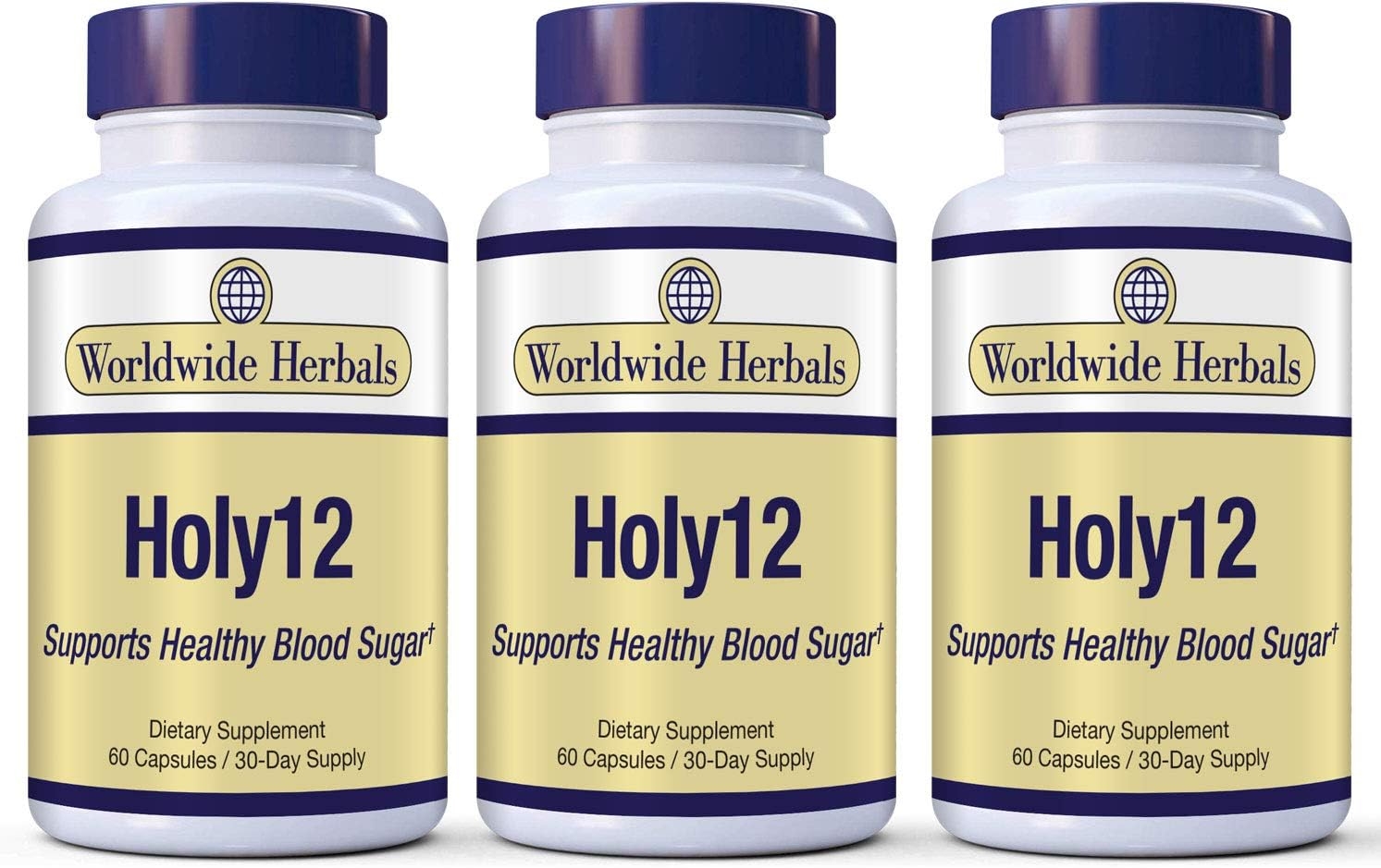 Holy 12 Blood Sugar Support All-Natural Dietary Supplement Supports Healthy Blood Sugar Levels. 90 Day Supply.
