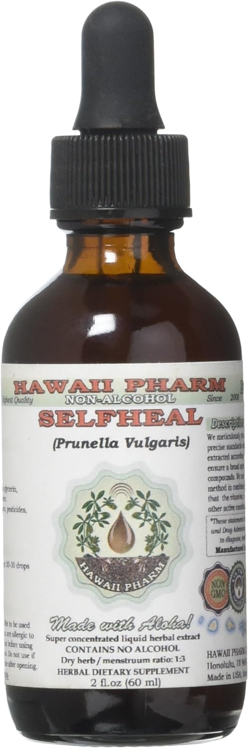 Selfheal Alcohol-Free Liquid Extract, Organic Selfheal (Prunella Vulgaris) Dried Herb Glycerite 2 oz