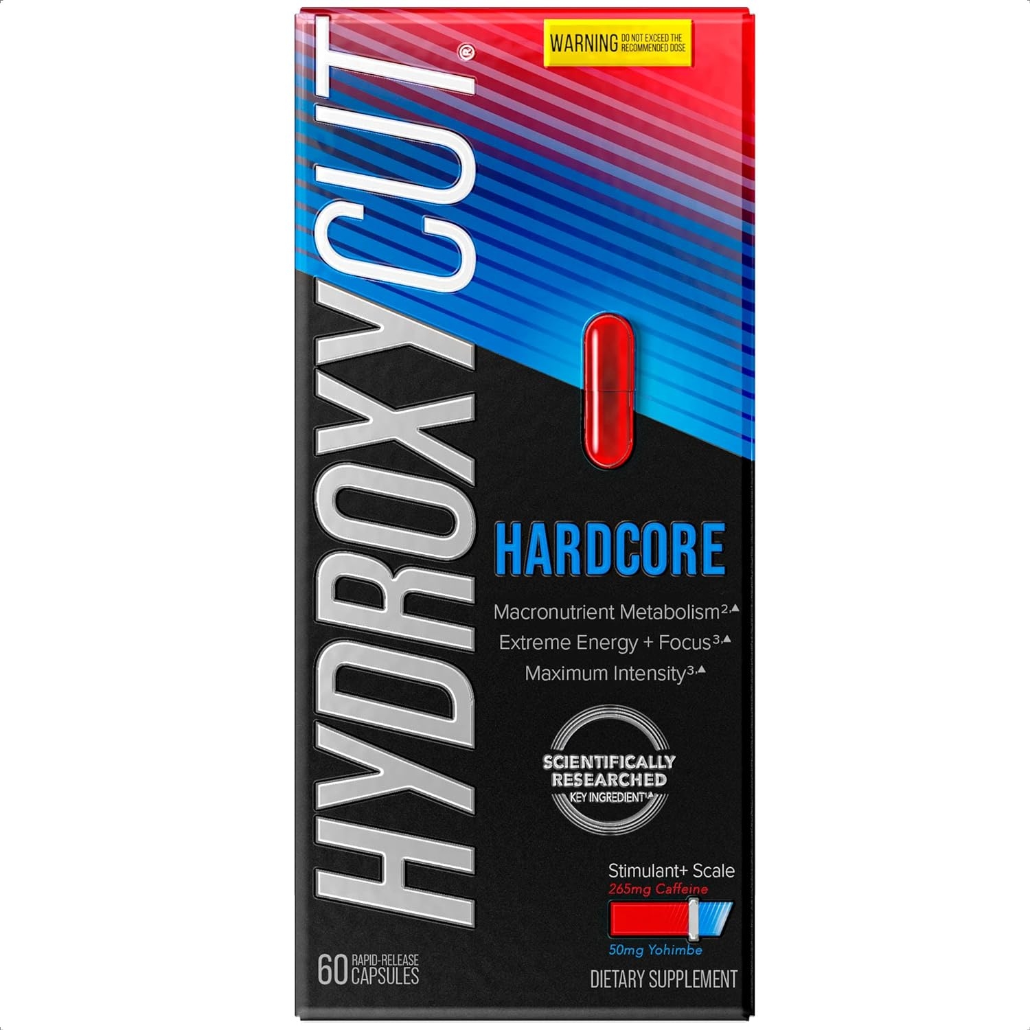 Hydroxycut Hardcore | Energy Pills | Energy Supplements With Yohimbe | 60 Pills