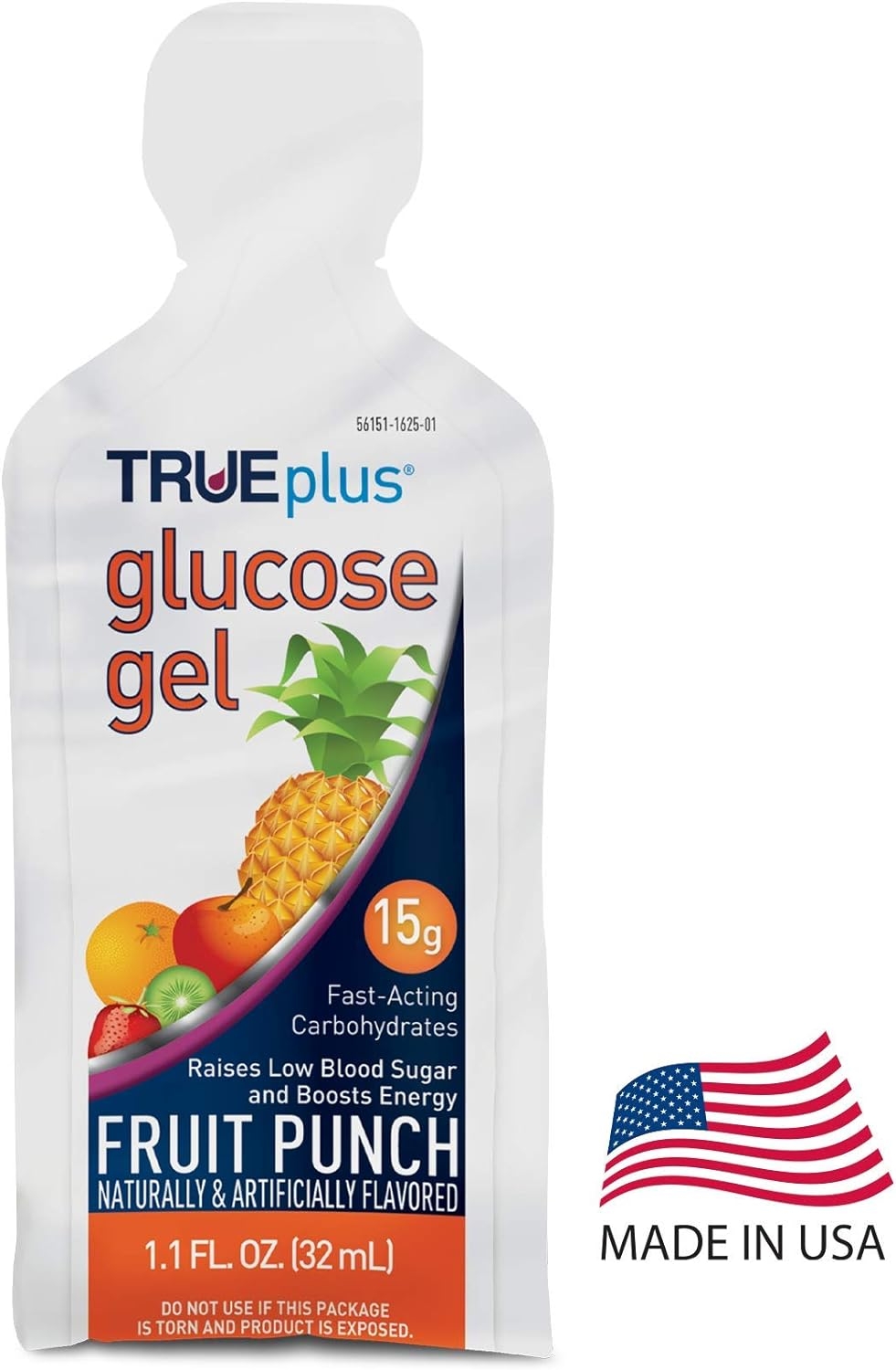 TRUEplus® Glucose Gel, Fruit Punch Flavor - Gel Pouch - 12 Pack
