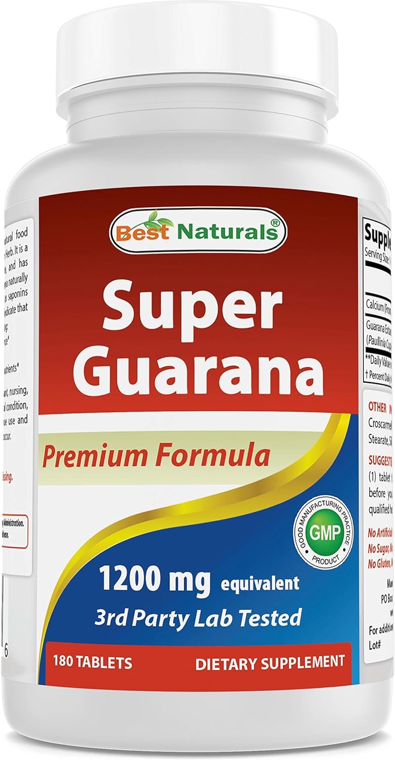 Best Naturals Super Guarana 1200 mg 180 Tablets