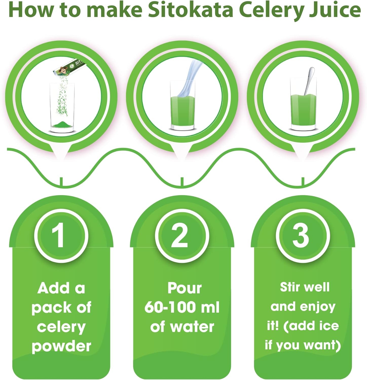 Sitokata Organic Celery Powder Supports Healthy Digestion, 100% Natural Celery Detox and Cold Pressed, Supports Body Detox and Cleanse, Rich in Immune Vitamin C and Minerals (1 Box of 10 Servings)