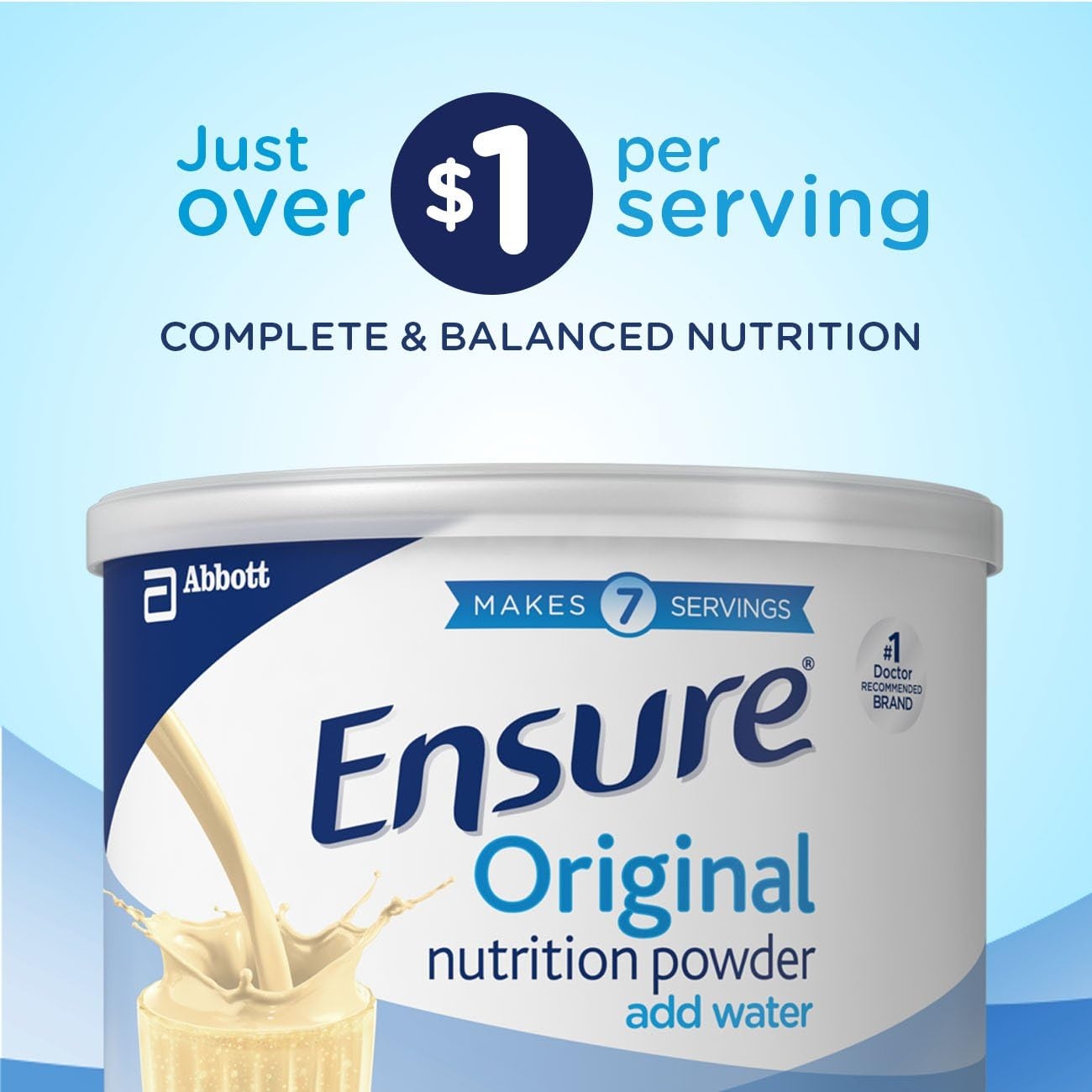Ensure Original Nutrition Shake Powder with 9 grams of protein, Meal Replacement Shakes, Vanilla, 14 oz, 6 Count