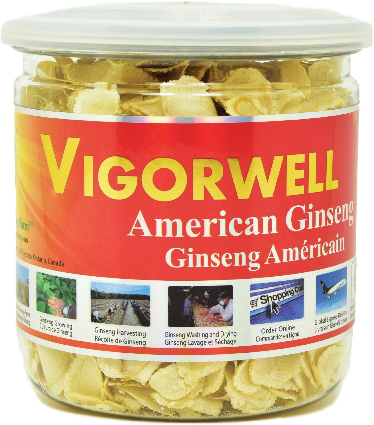 Vigorwell Premium 5-Year Medium Ginseng Slice (2.8OZ/80G)-Proudly from Canadian Ginseng Farm