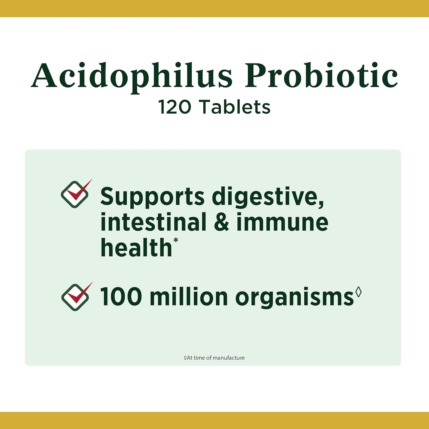 Nature's Bounty Probiotic Acidophilus Tablets, 120 ea (Pack of 5)