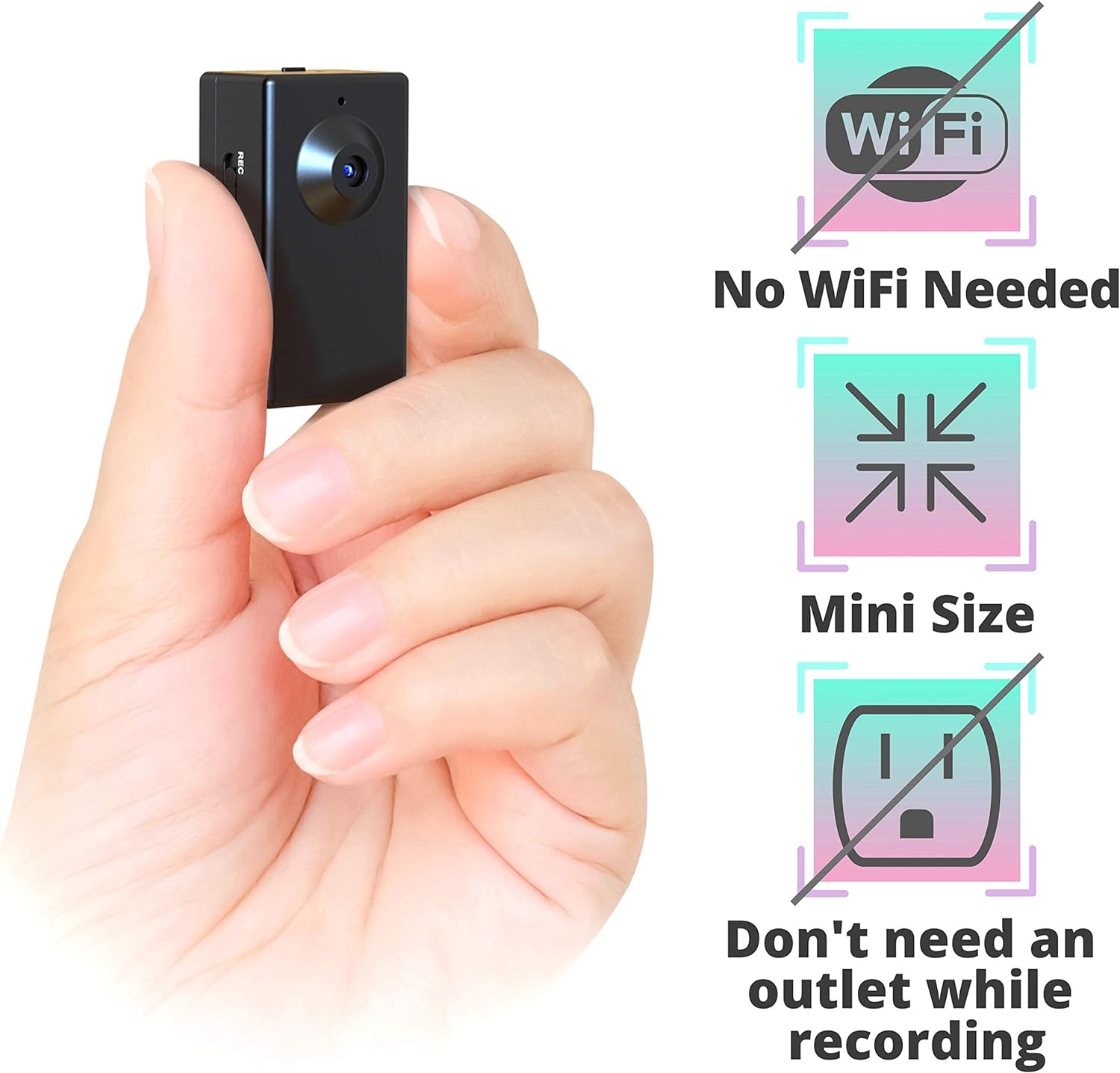 Spy Camera Without WiFi – Small Body Hidden Camera – Mini Spy Camera Motion Activated – Secret Nanny Cam – Tiny Recorder HD Video – Portable Stealth Spying Recording Camera Home Security Easy to Use