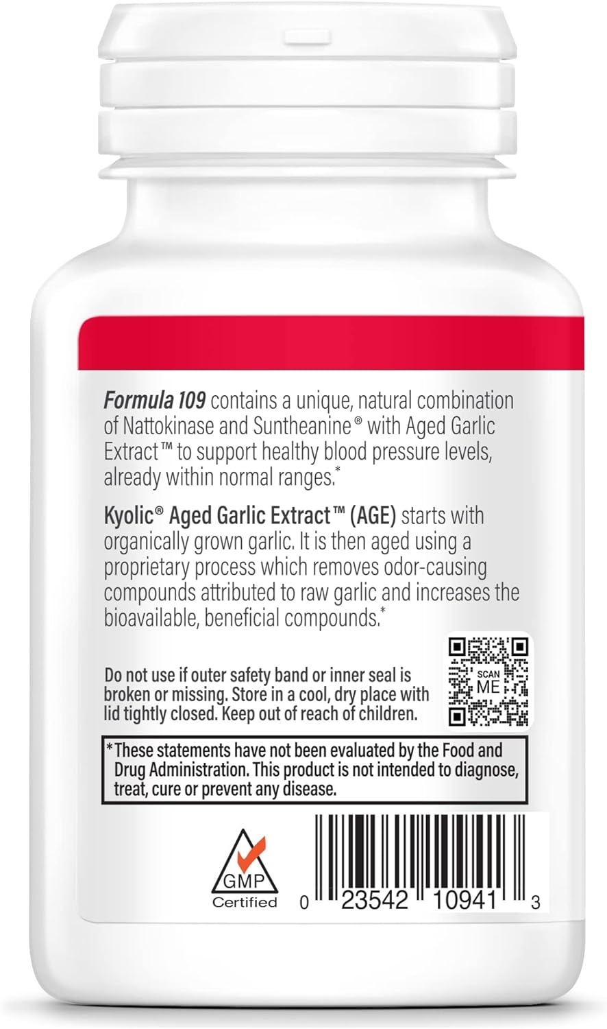 Aged Garlic Extract Formula 109, Blood Pressure Health, 160 Capsules - 1