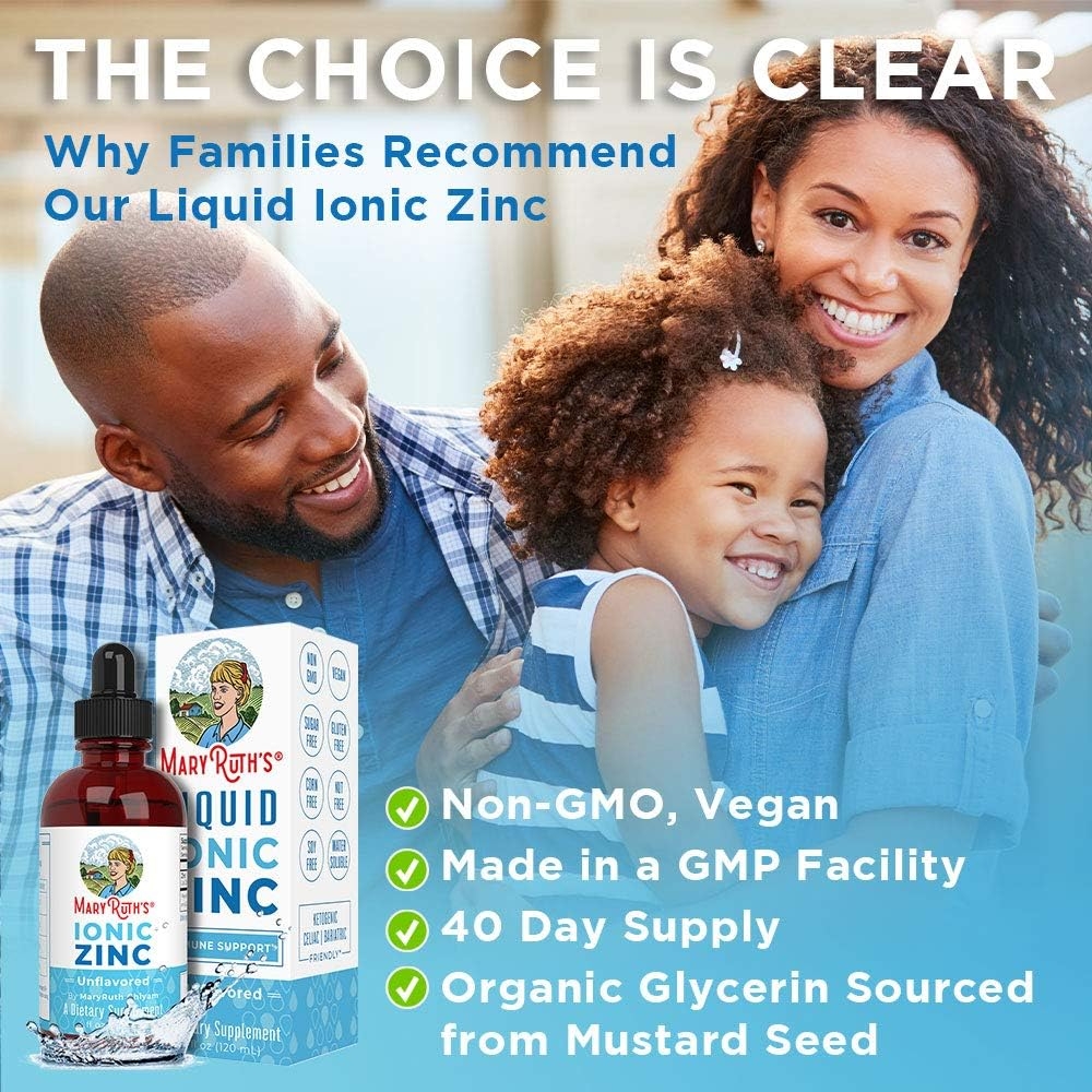 Zinc Supplements for Immune Support | Ionic Zinc for Kids & Adults | Liquid Zinc Supplement |40 Day Supply | Zinc Sulfate | Skin Care Supplement | Vegan | Non-GMO | Gluten Free | 40 Servings