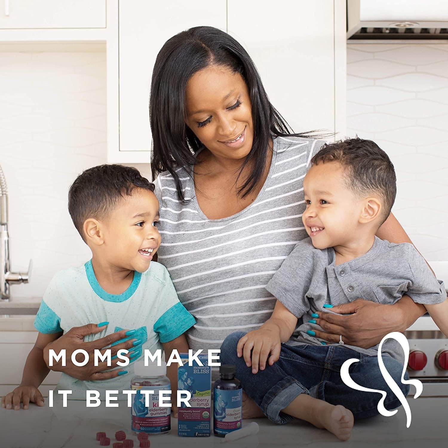Mommy's Bliss Organic Elderberry Syrup & Immunity Boost With Vitamins, Prebiotics & Echinacea for Kids & Adults 1 yr+, 3 Fl Oz