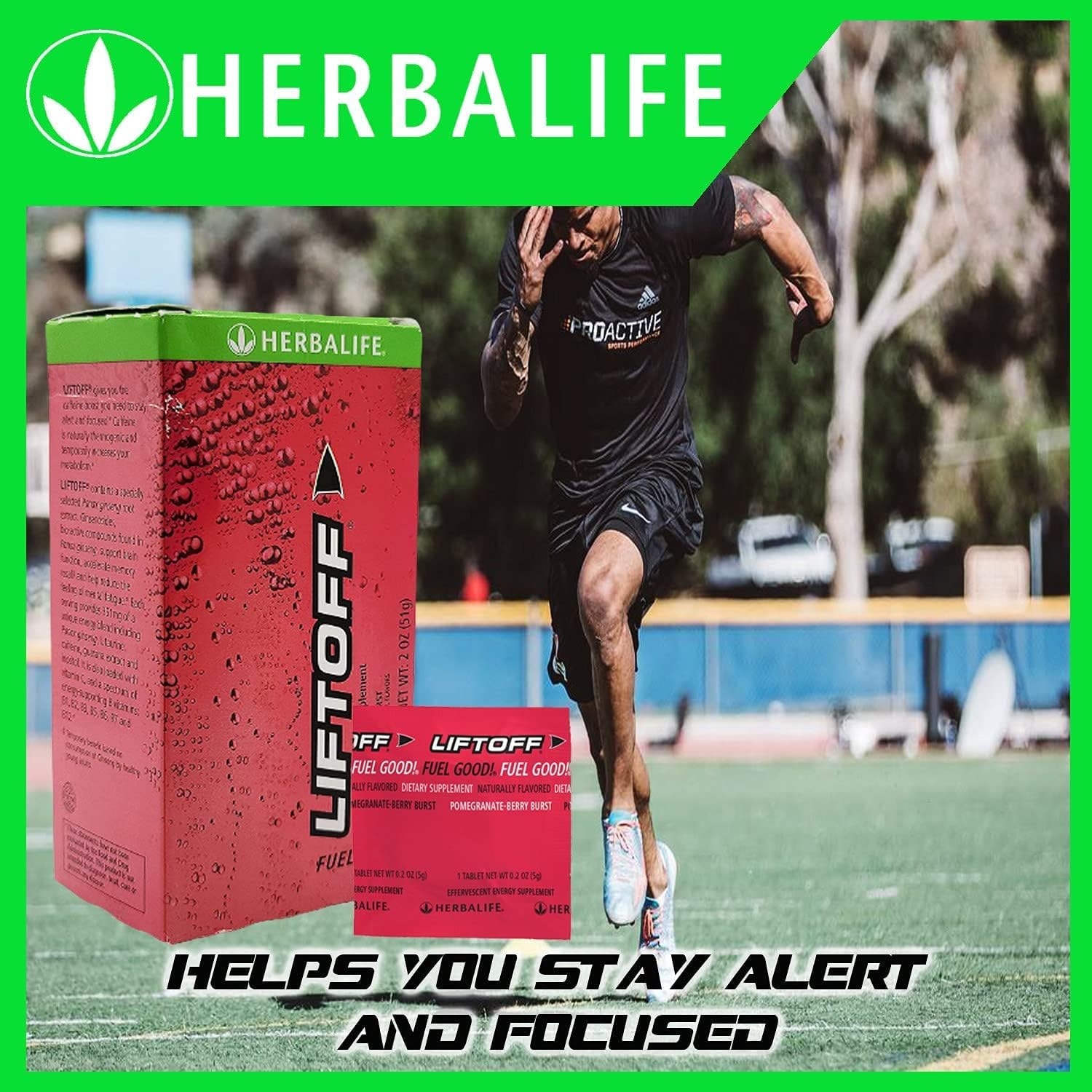 Herbalife Liftoff-Energy Drink, Pomegranate-Berry Burst, 10 Tablets