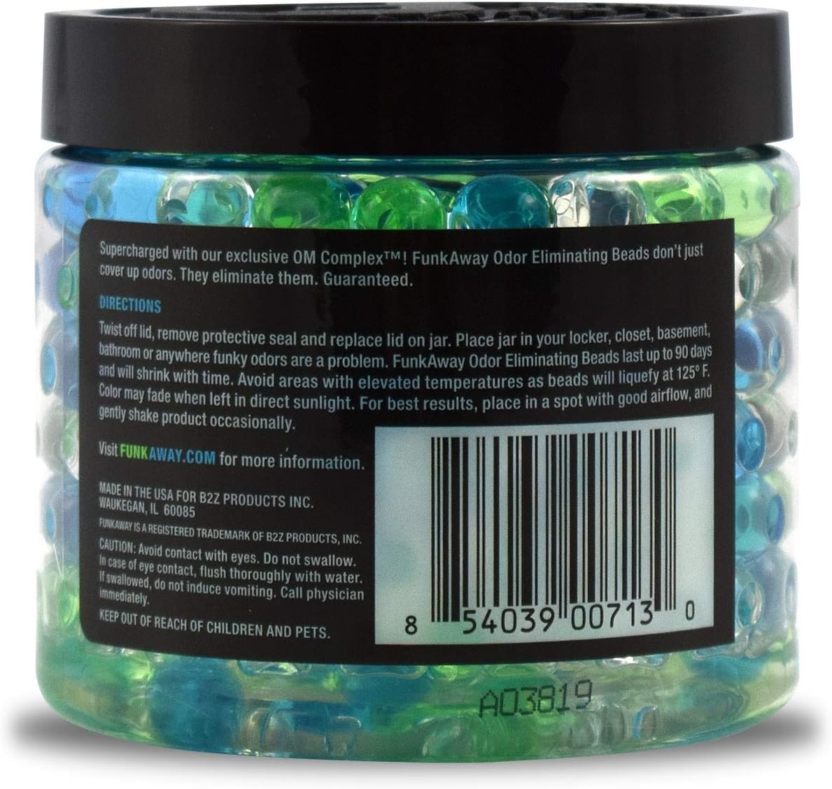 FunkAway Odor Eliminating Beads, 12 oz | Supercharged Odor Absorbing Beads for the House, Car, or Gym | Eliminate Smoke, Pet, and Bathroom Odors | Long Lasting