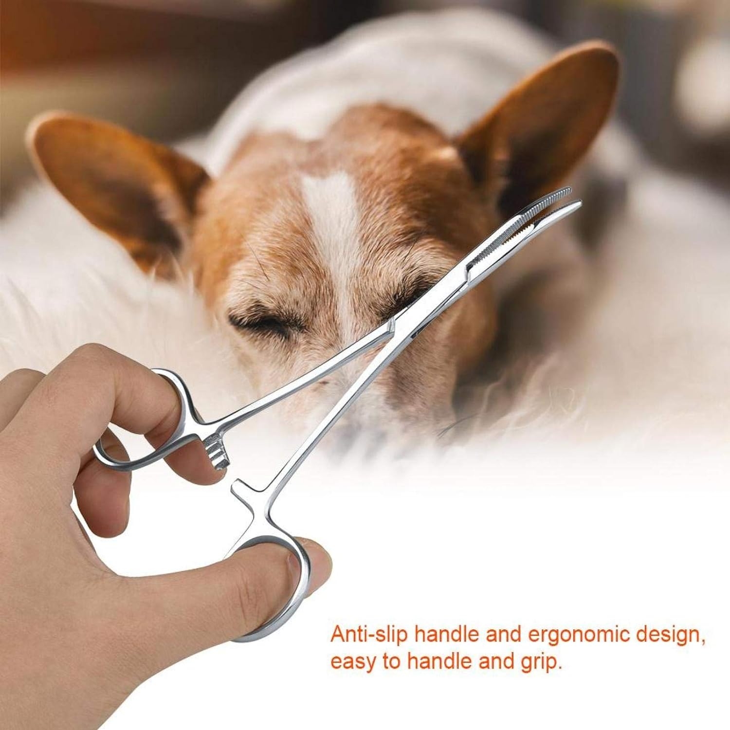 Stainless Steel Pets Dogs Cats Ear Hair Tweezers Scissors Clamp Pulling Shears Plier Pet Dog Trimmer Accessories(S)