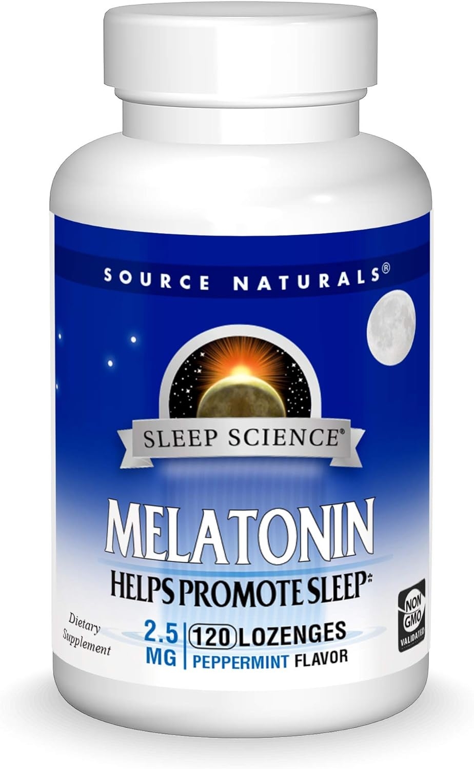 Source Naturals Sleep Science Melatonin 2.5 mg Peppermint Flavor - Helps Promote Sleep - 120 Lozenge Tablets