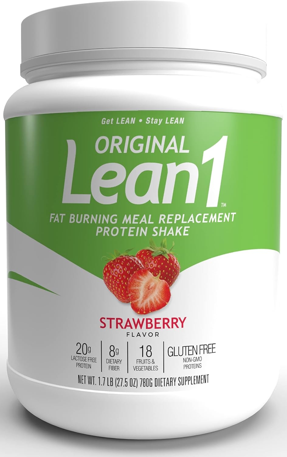 Lean1 Strawberry, 15 Serving tub, Fat Burning Protein Shake by Nutrition53