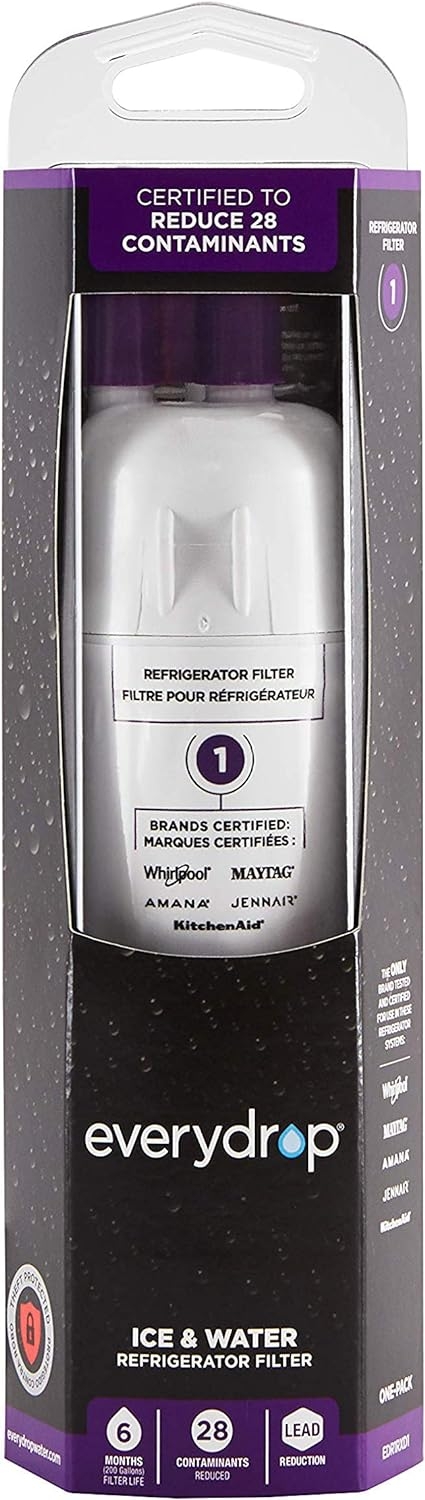 EveryDrop by Whirlpool Refrigerator Water Filter 1, EDR1RXD1 (Pack of 1)