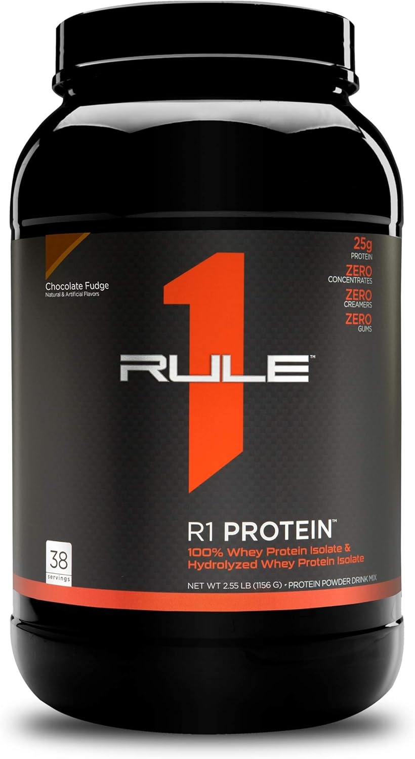 Rule One Proteins, R1 Protein - Lightly Salted Caramel, 25g Fast-Acting, Super-Pure 100% Isolate and Hydrolysate Protein Powder with 6g BCAAs for Muscle Growth and Recovery, 5 Pounds, 76 Servings