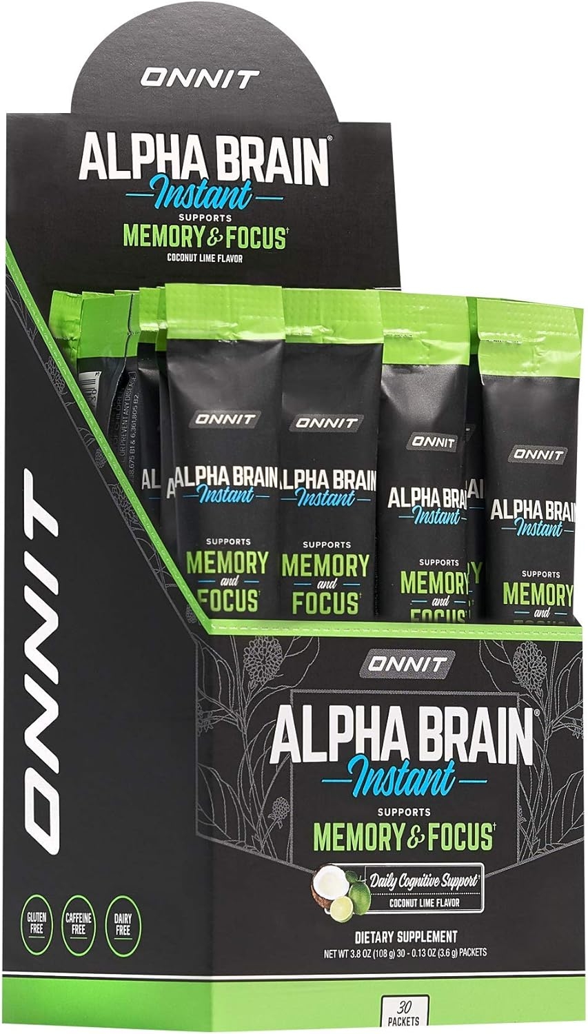 Brain Booster Supplement, ONNIT Alpha Brain Instant (30ct Box) - Premium Nootropic Brain Booster Supplement - Boost Focus, Concentration & Memory - Alpha GPC, L Theanine, Bacopa Monnieri, Huperzine A, Vitamin B6