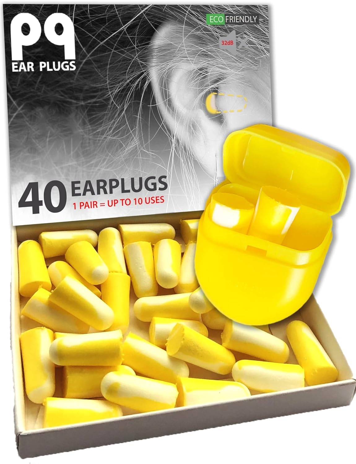 PQ Small Ear Plugs for Sleeping - 40 Earplugs for Sleep! Sound Blocking for Small Ear Canals, Premium Quality Soft Earplugs for Sleep, Noise Cancelling 32 dB - for Women and Men (20 Pairs)