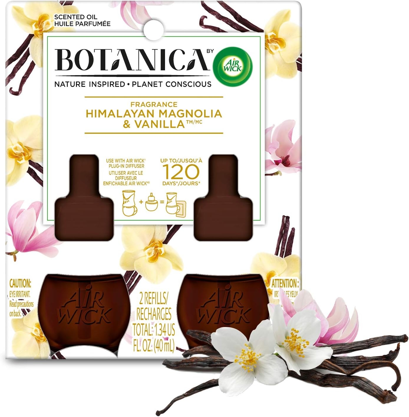 Botanica by Air Wick Plug in Scented Oil Refill, 2 Refills, Himalayan Magnolia and Vanilla, Air Freshener, Essential Oils