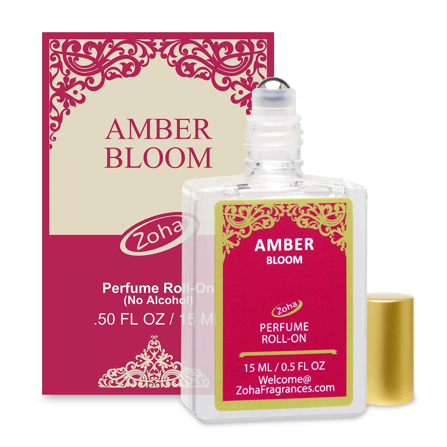 Amber Bloom - Alcohol free, oil Perfumes for Women and Men by Zoha, 15 ml /.50 Oz