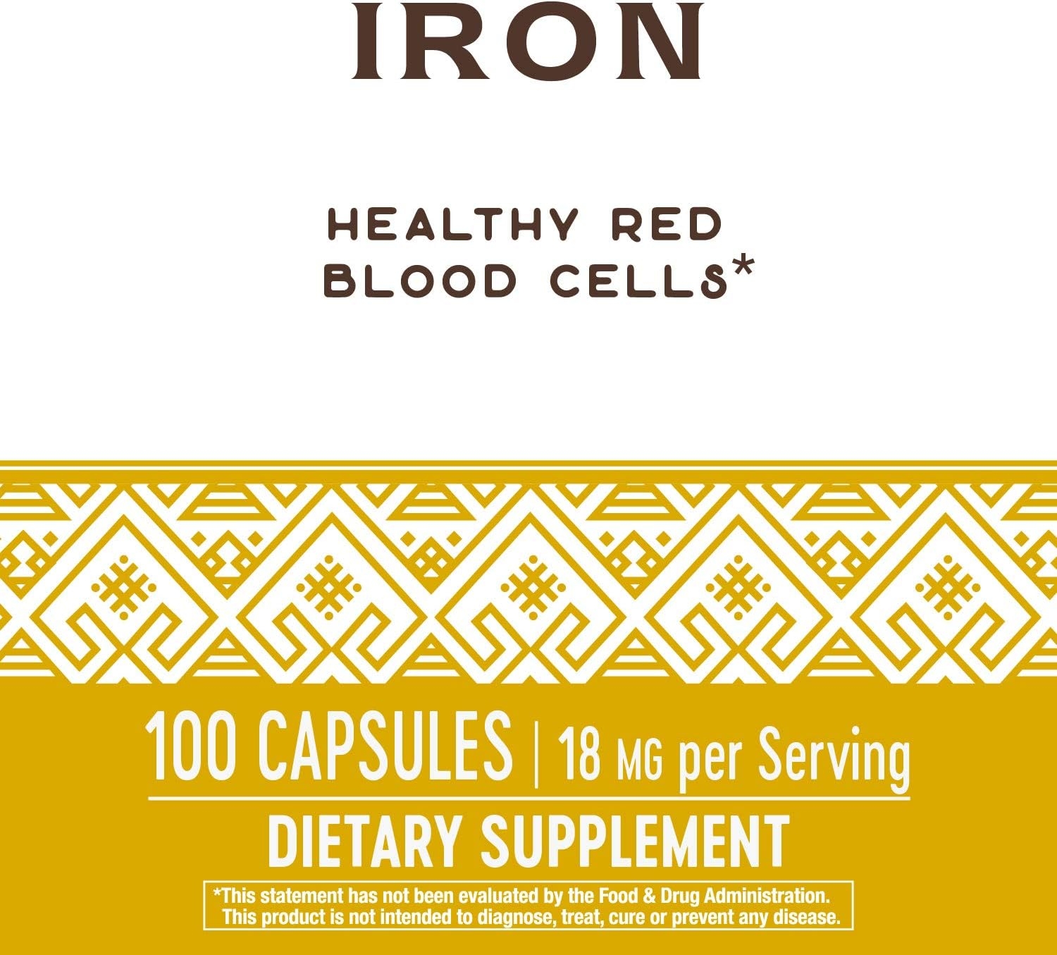 Nature's Way Iron 18 mg Capsule, 100 Count