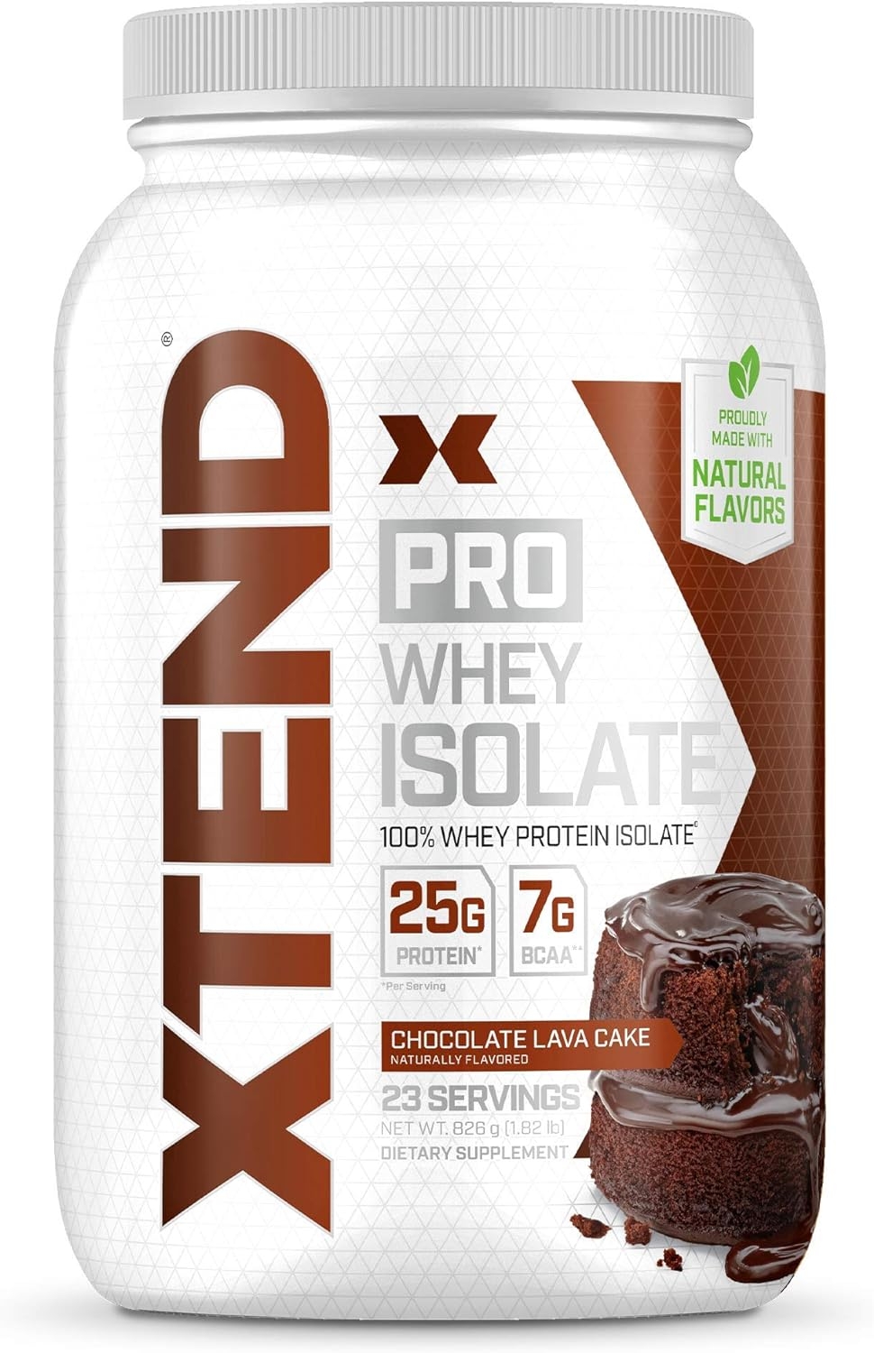 XTEND Pro Protein Powder Chocolate Lava Cake | 100% Whey Protein Isolate | Keto Friendly + 7g BCAAs with Natural Flavors | Gluten Free Low Fat Post Workout Drink | 1.8lbs